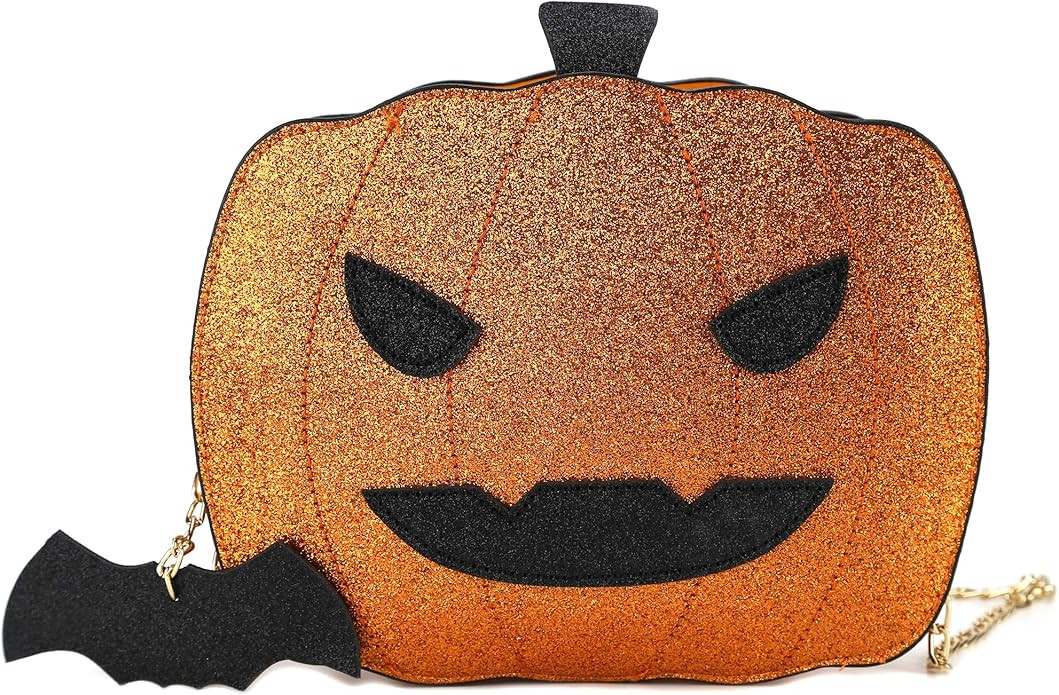 Pumpkin Face Bag, Glitter Pumpkin Face, Bat Bag | Amazon (US)