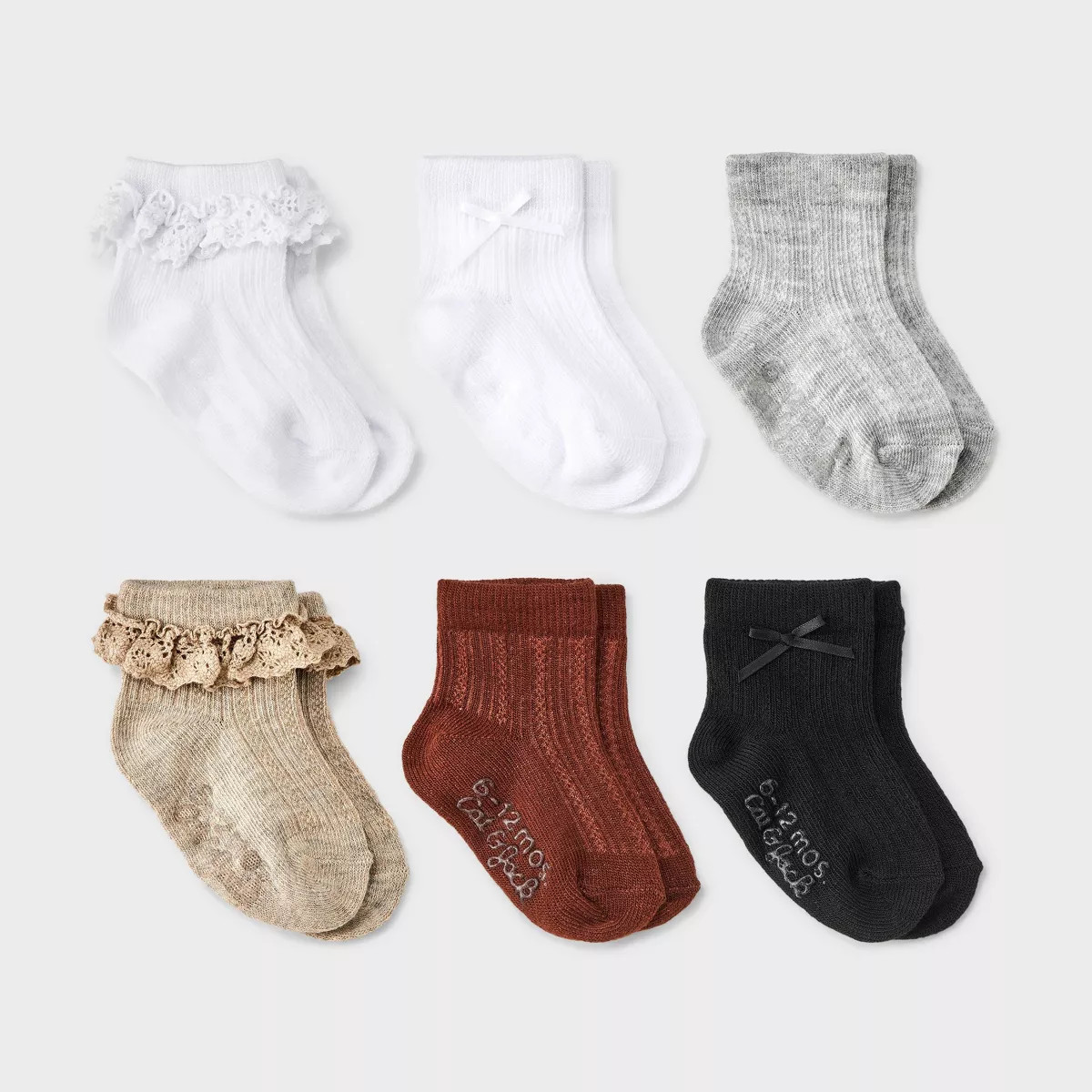 Toddler Girls' 6pk Ruffle Bow Ankle Socks - Cat & Jack™ | Target