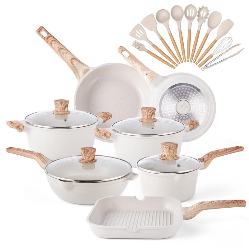 Caannasweis-22 Pieces Nonstick Cookware Sets With Cooking Utensils | Wayfair North America