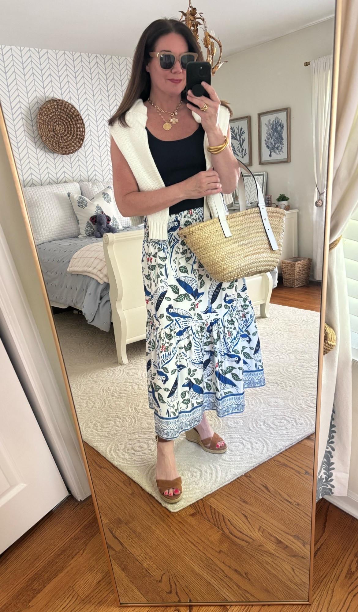 The cutest print skirt and it’s on sale now for $20!! Add a tank top and slides for a fun summer look!