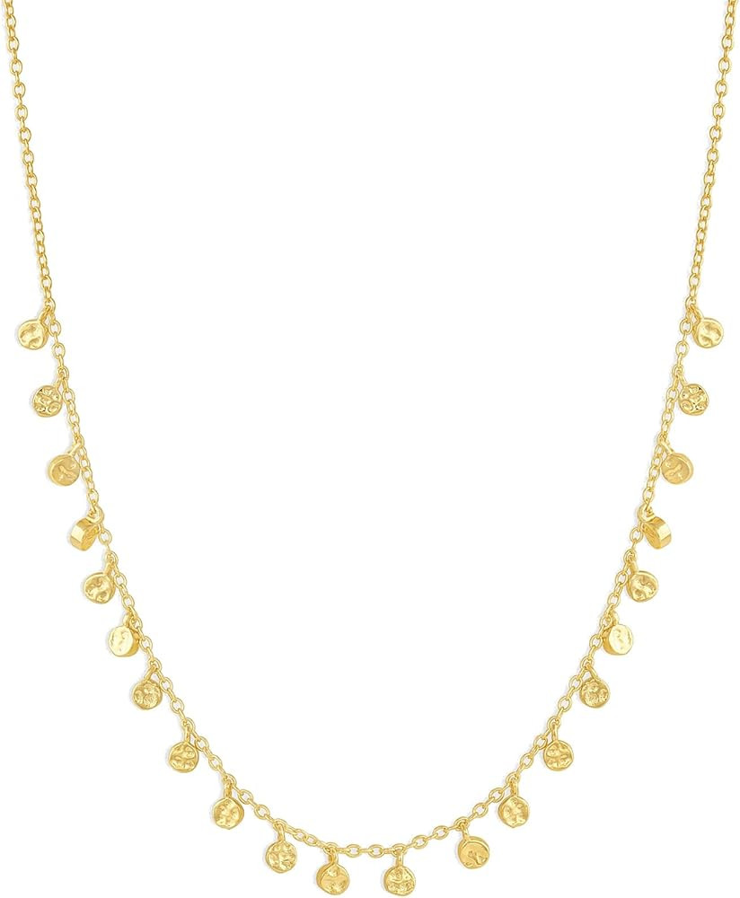 gorjana Women's Chloe Mini Necklace, 18k Gold or Silver Plated, Strand Chain w/ Tiny Hammered Dis... | Amazon (US)
