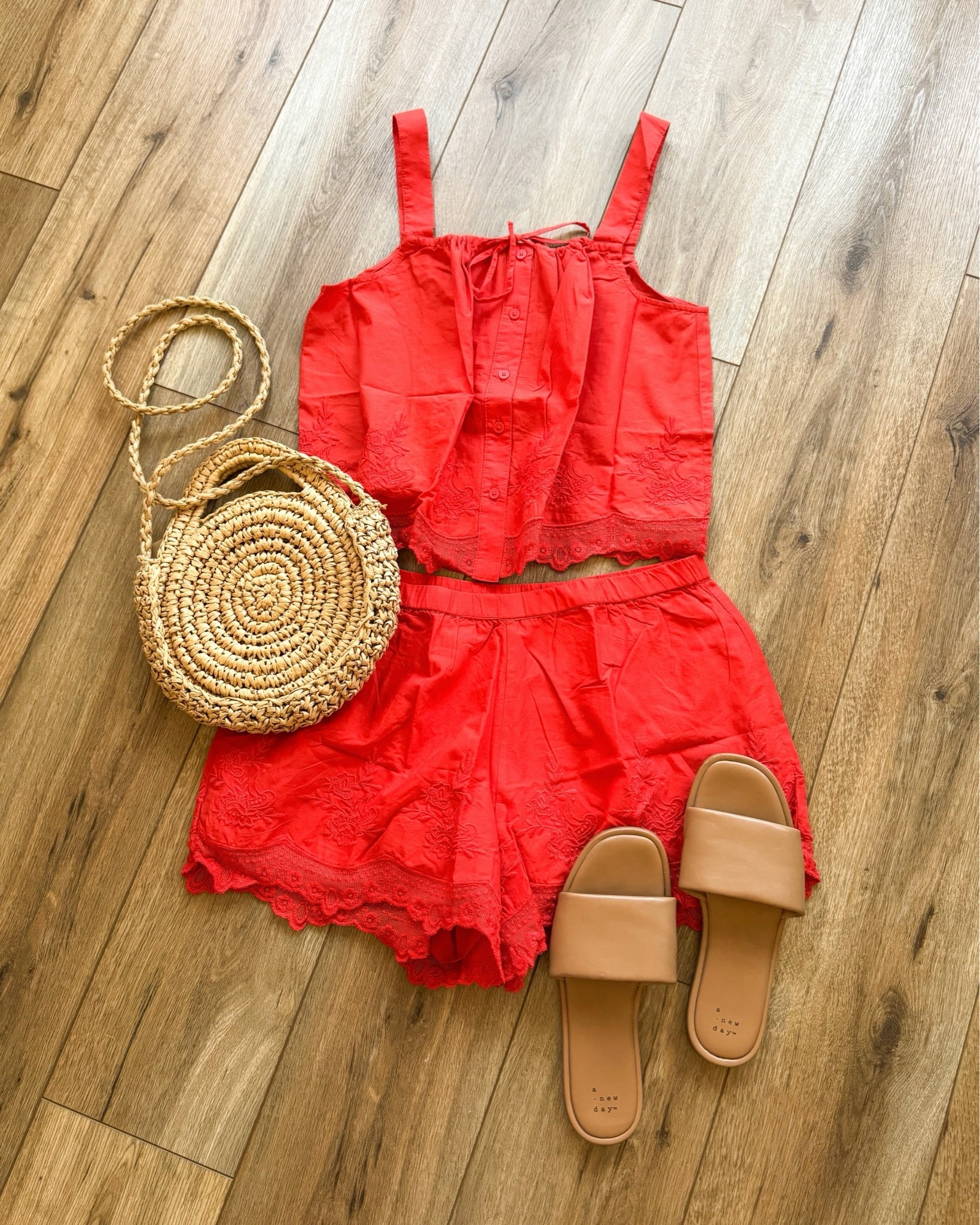 this vibrant red orange cotton matching set is the existential summer outfit! I think this color looks good on everyone and is perfect for summer outings ￼

#LTKSaleAlert #LTKootd
