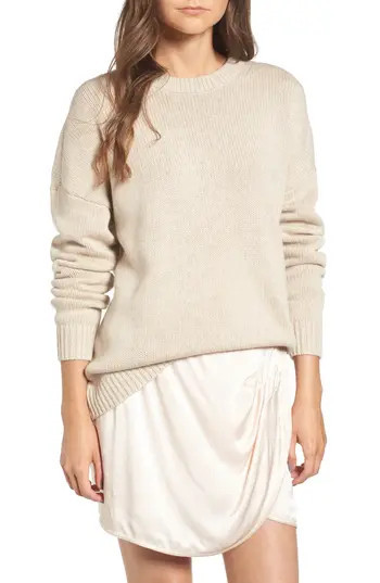 Women's Treasure & Bond X Something Navy Crewneck Sweater | Nordstrom