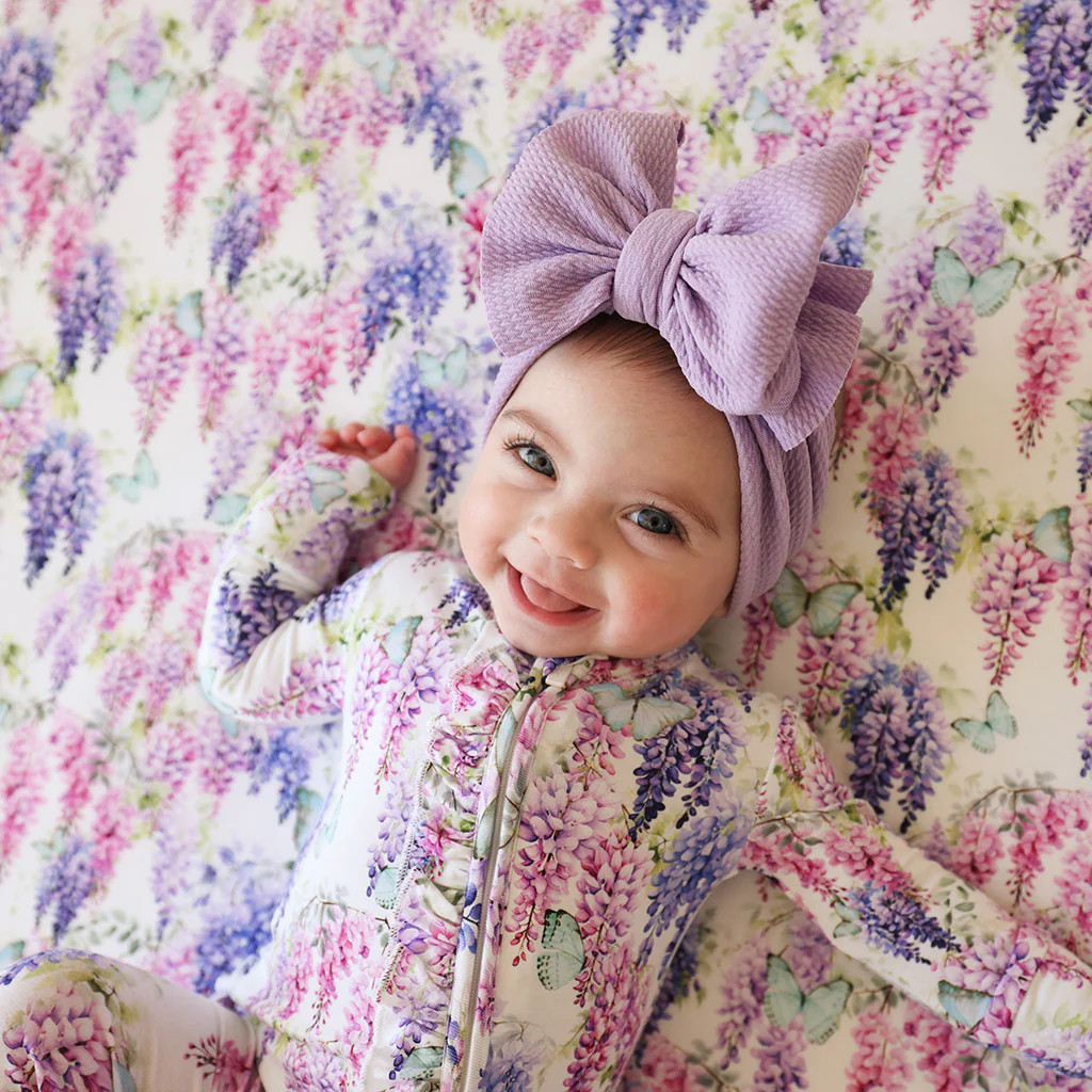 Floral Purple Baby Girl Sleeper | Laura Jane | Posh Peanut