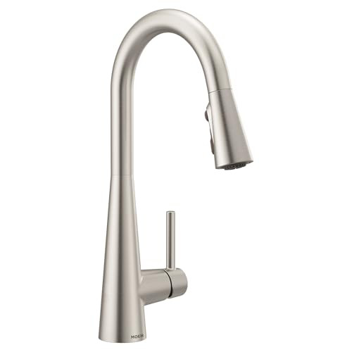 Moen Sleek Spot Resist Stainless One-Handle Single-Hole Pulldown Kitchen Faucet with PowerBoost T... | Amazon (US)