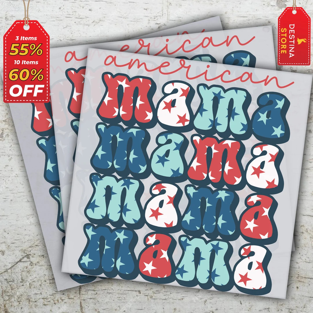 American Mama, Ready to Press, Coquette 4th of July DTF Transfers, Retro USA Flag DTF Print, Shir... | Etsy (US)