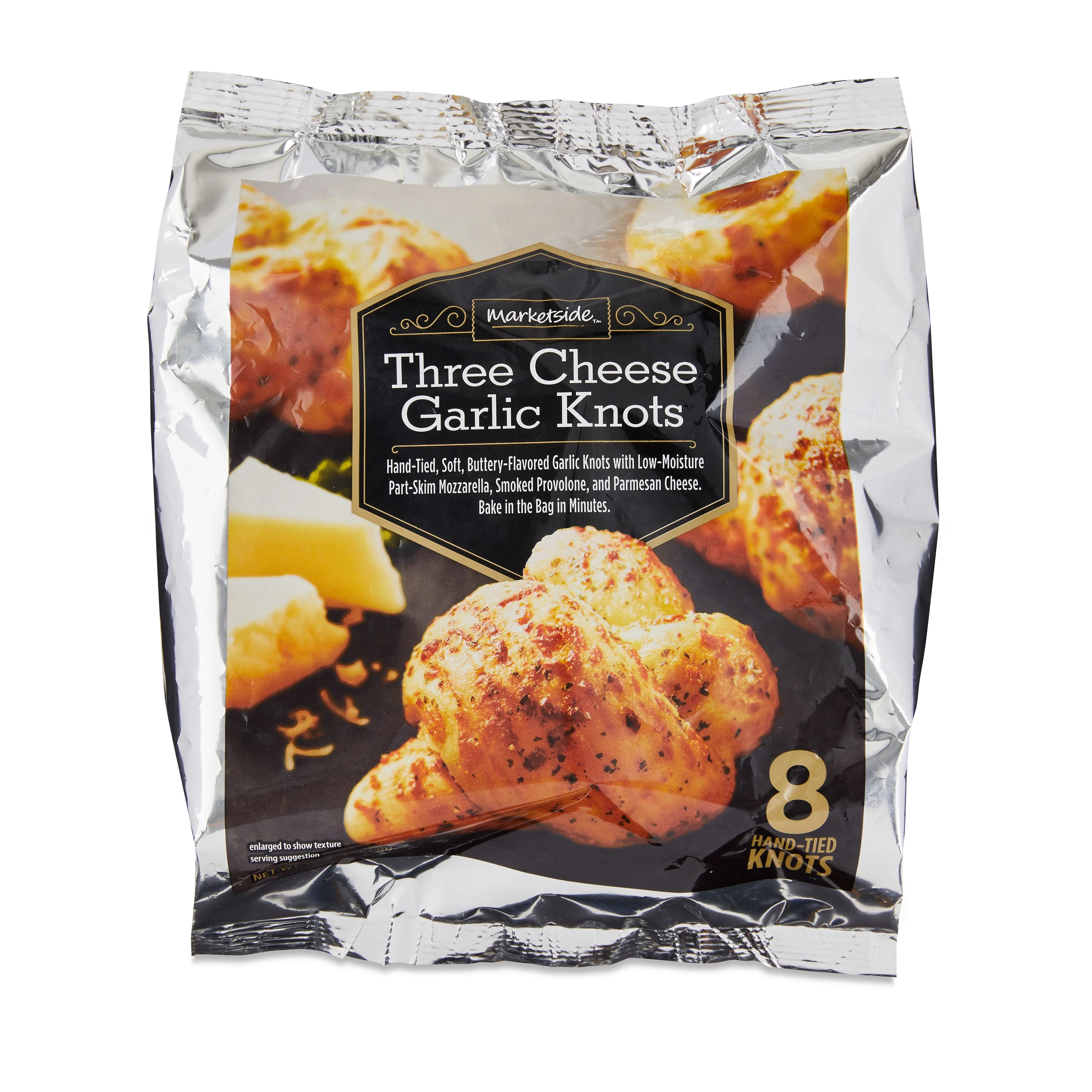 Marketside Three Cheese Garlic Knots, 12.1 oz, 8 Count - Walmart.com | Walmart (US)