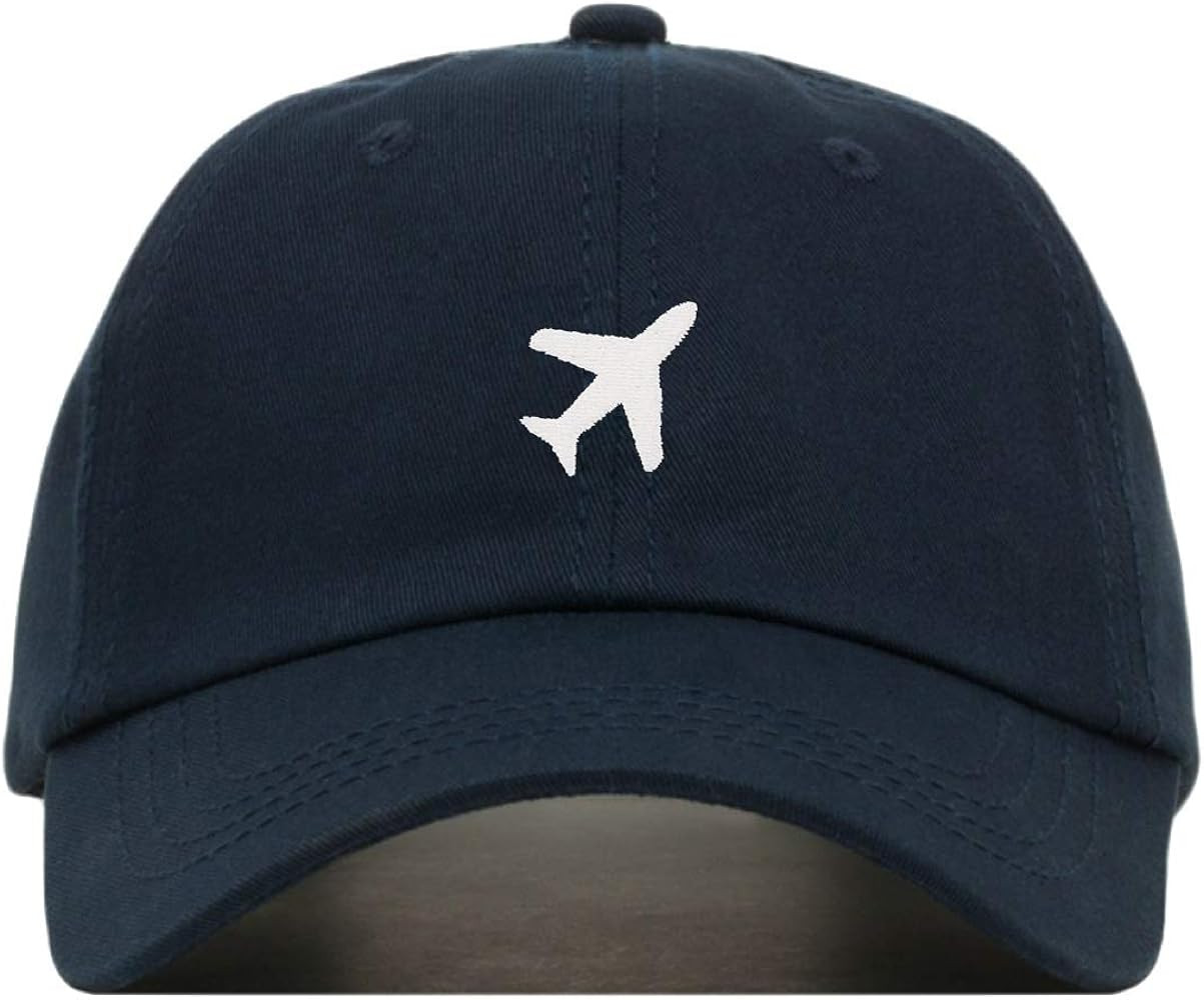 Airplane Baseball Hat, Embroidered Dad Cap, Unstructured Soft Cotton, Adjustable Strap Back (Mult... | Amazon (US)