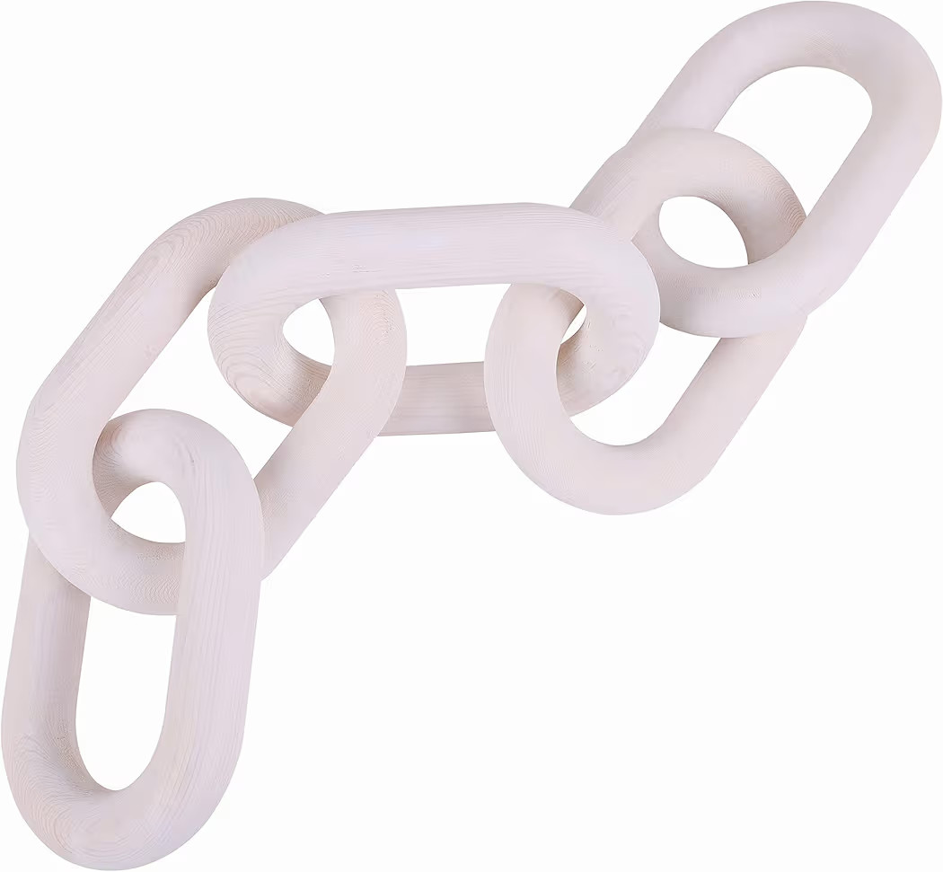 HMASYO White Wood Chain Link Decor, 5-Link Wooden Decorative Chain Home Decor Accents, Coffee Tab... | Amazon (US)
