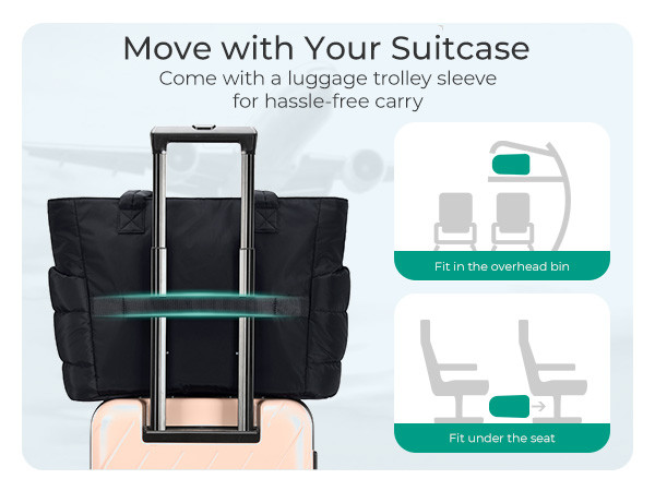 BAGSMART Tote Bag for Women, Lightweight Puffy Tote Bag with Compartments Shoulder Bag Handbag fo... | Amazon (US)