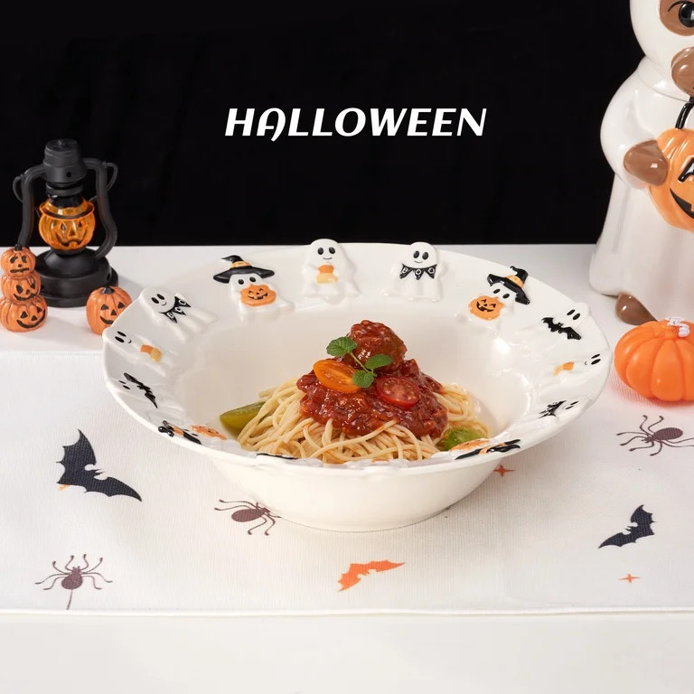 Way To Celebrate Halloween Ghost Ceramic Stoneware Serving Bowl, White | Walmart (US)
