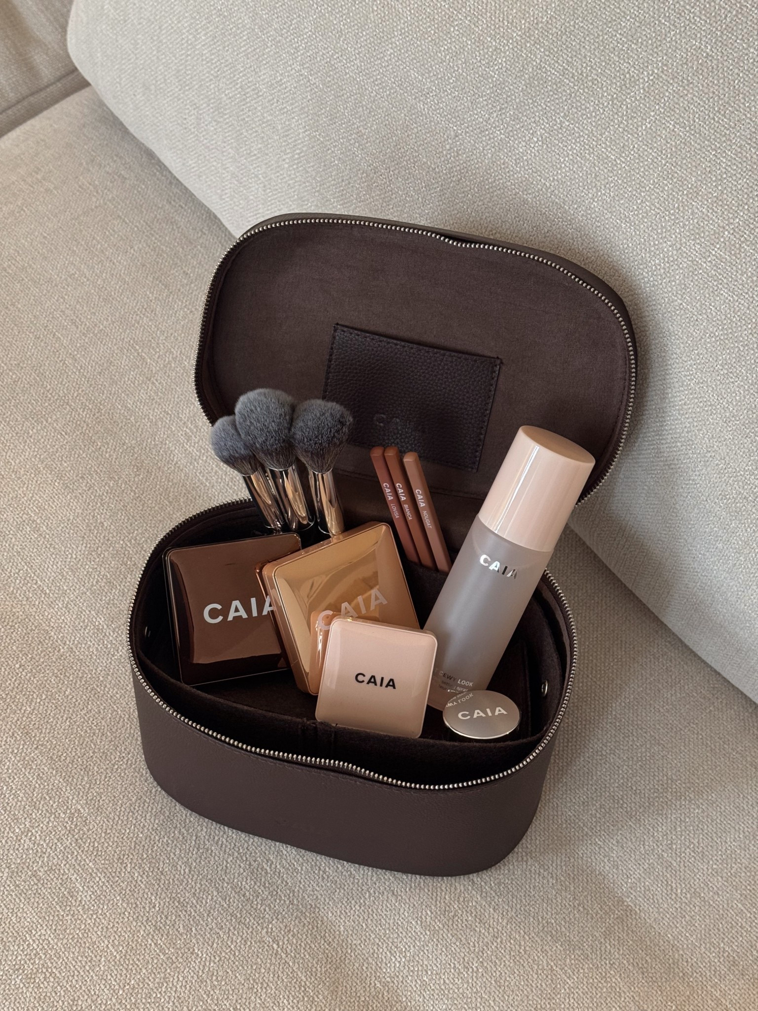 Caia cosmetics now available in the UK! Their chocolate brown makeup bag is beautiful  

#LTKeurope #LTKbeauty #LTKuk