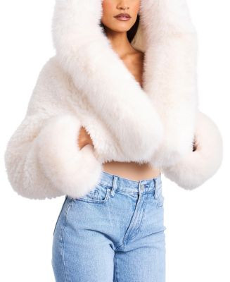 Miss Circle Kali Cropped Faux Fur Jacket with Hood | Bloomingdale's Women | Bloomingdale's (US)