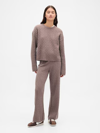 CashSoft Cable-Knit Sweater Pants | Gap (US)