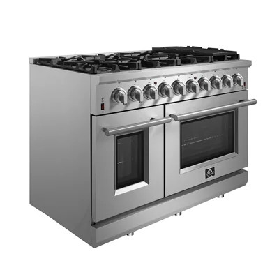Massimo 48-inch Gas Range Stainless Steel, 8 burners, 107,000 BTU, 6.58 cu. ft., Air Fryer, Griddle | Wayfair North America