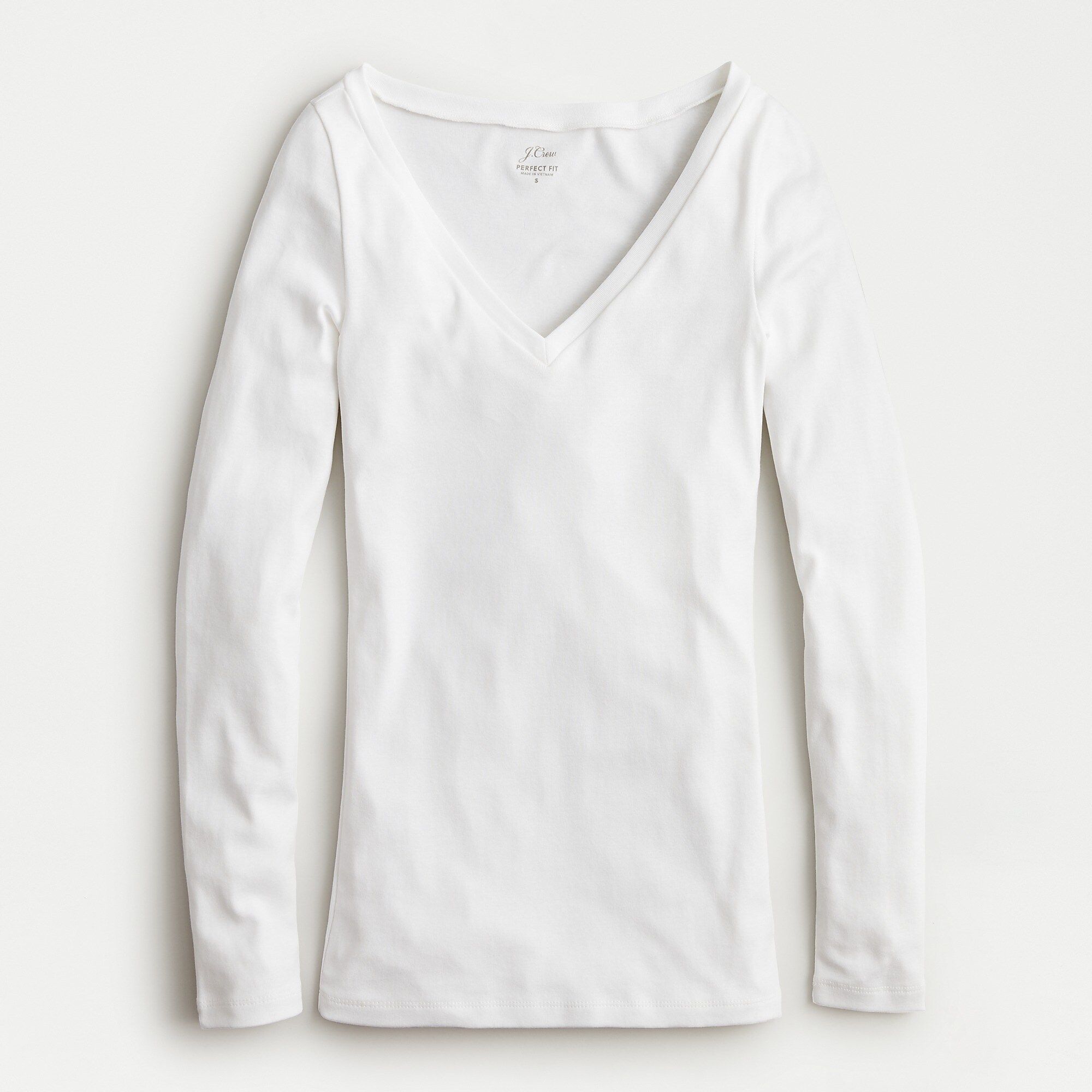 Slim perfect long-sleeve V-neck T-shirt | J.Crew US