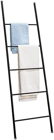 Amazon.com: mDesign Metal Free Standing Bath Towel Blanket Ladder Storage Organization, Rack for ... | Amazon (US)