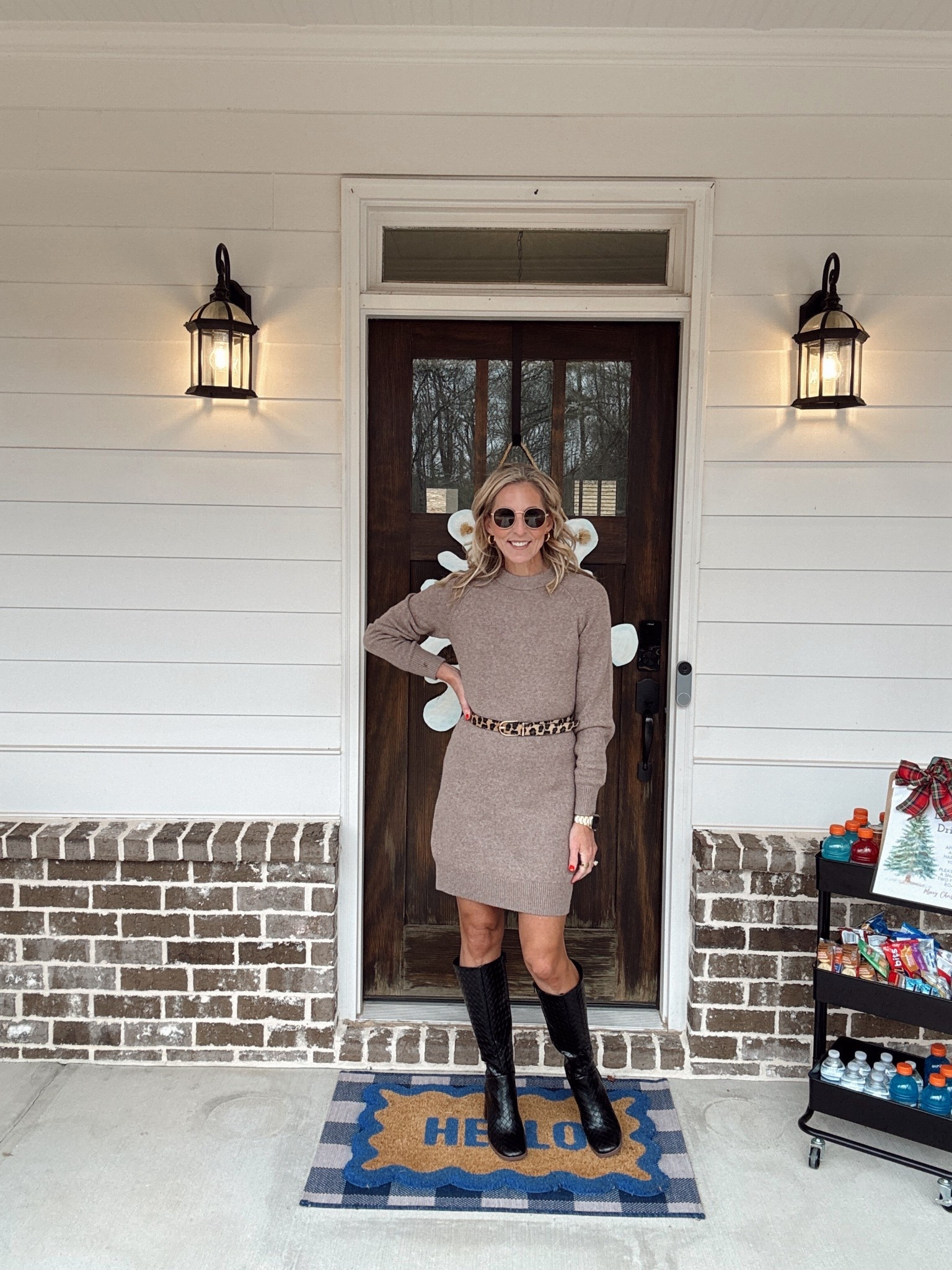 Old Navy so soft mini sweater dress 40% off today! This cute casual dress comes in three colors plus length options too (regular tall and petite).  I am wearing a regular XS paired with my fave Walmart belt and boots  

#LTKmorningroutine #LTKgrwm #LTKmomlife