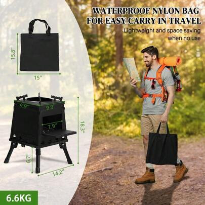 Outdoor Wood Burning Tent Stove, Portable, For Cooking,Camping,BBQ | SHEIN