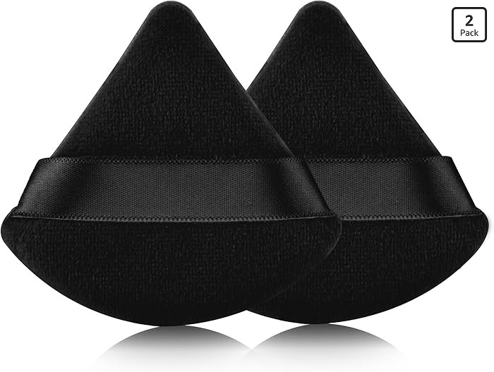 2 Pcs EVAOUXIU Triangle Powder Puff for Face Powder, Soft Plush Setting Makeup Puff, Velour Cosme... | Amazon (US)