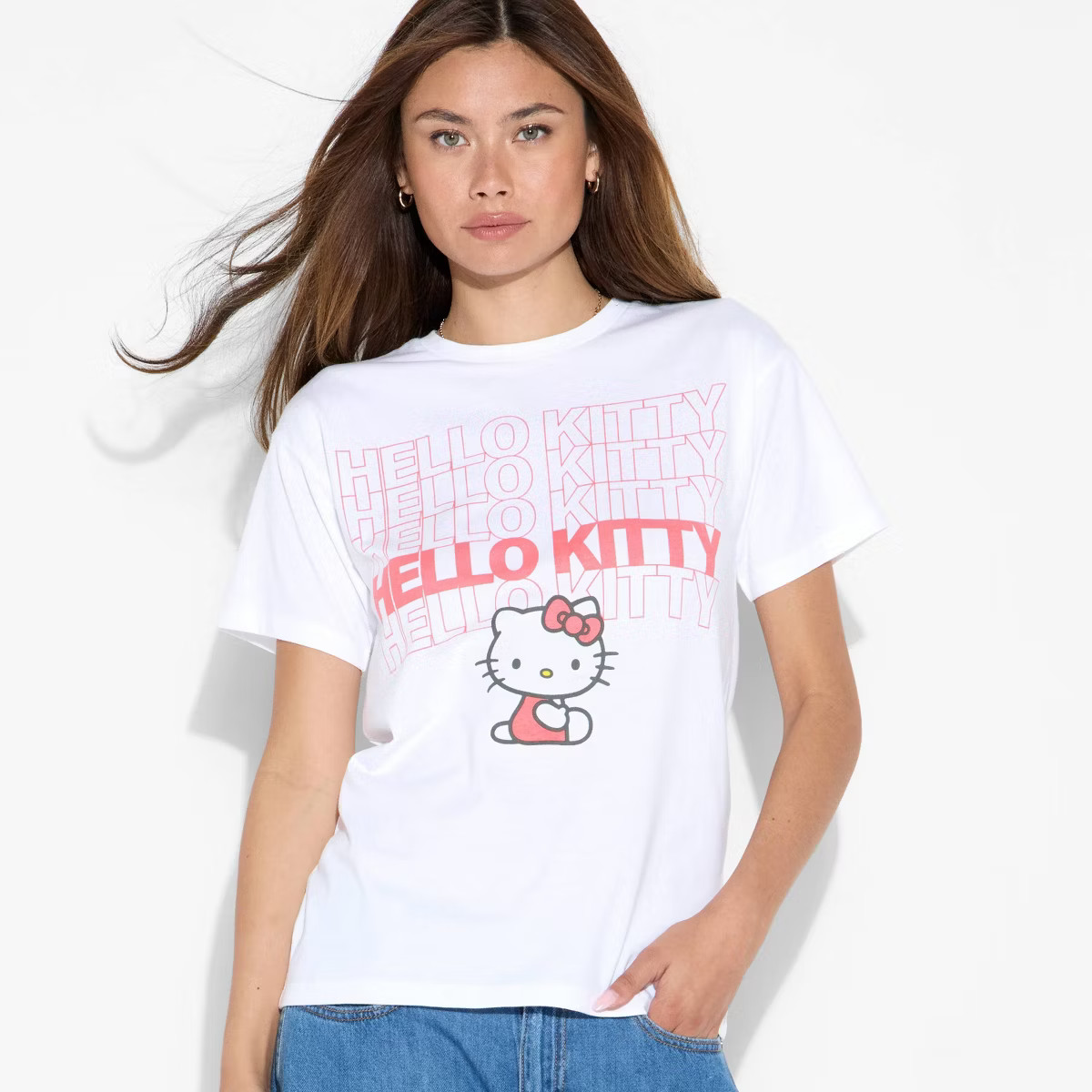 Women's Hello Kitty Short Sleeve Graphic T-Shirt - White | Target