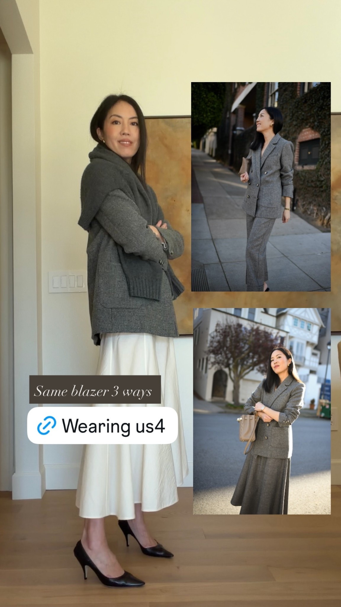 Wearing a sweater, blazer, and sweater over my shoulders for cold winter weather. Shop the items here.

#classicstyle
#greyblazer
#winteroutfit
#winterstyle
#heels

#LTKgrwm #LTKSeasonal #LTKootd