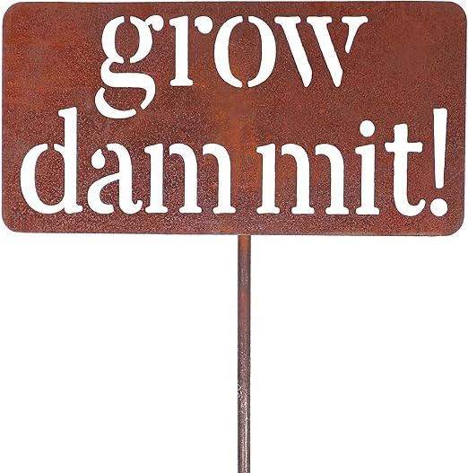 Amazon.com : Island Genius Grow Dammit Funny Garden Décor Sign Gardening Gifts for Women and Men... | Amazon (US)