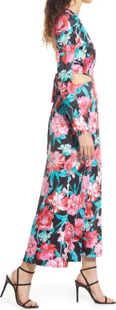 Assi Floral Cutout Detail Long Sleeve Knit Dress | Nordstrom