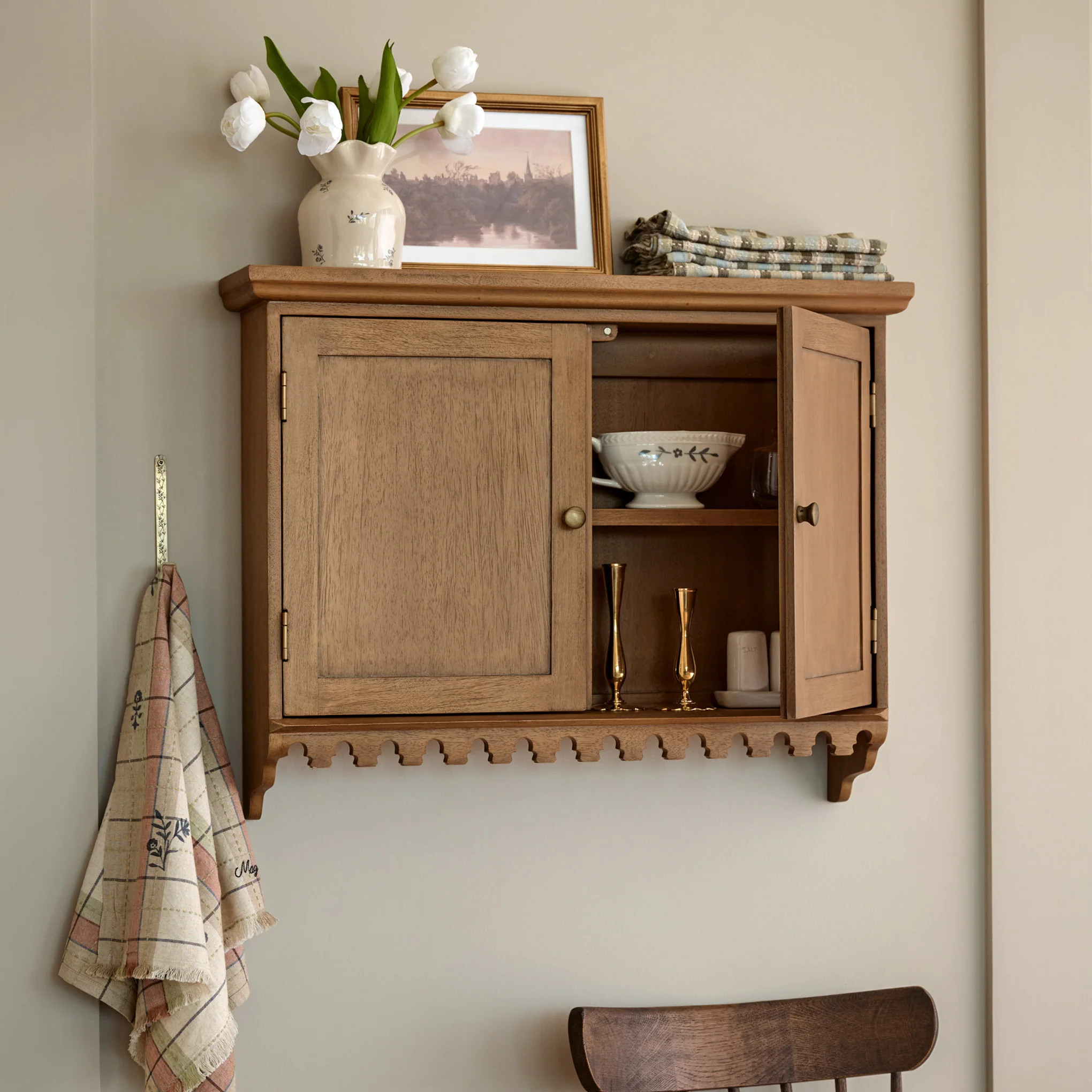 Archie Scalloped Wooden Wall Cabinet | Magnolia