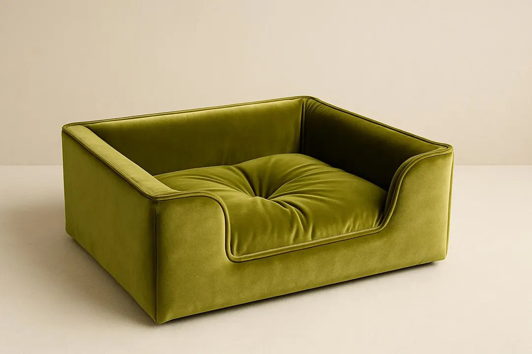 Handcrafted Olive Velvet Pet Bed | Modern Sofa for Small Dogs & Cats | Etsy (US)