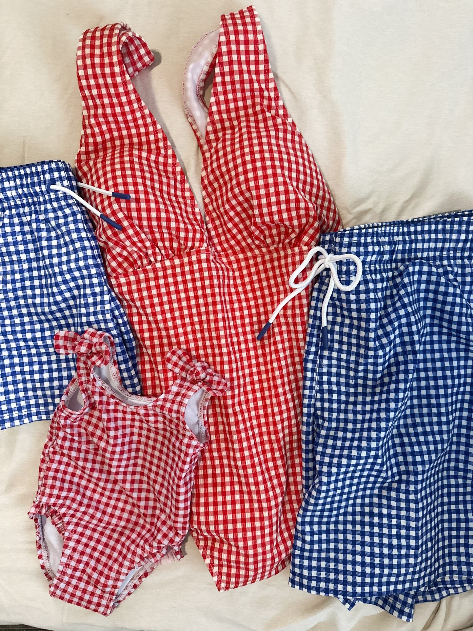 Gingham family matching swim for the 4th ❤️💙 on sale!! 

#LTKSwim #LTKFamily #LTKSaleAlert