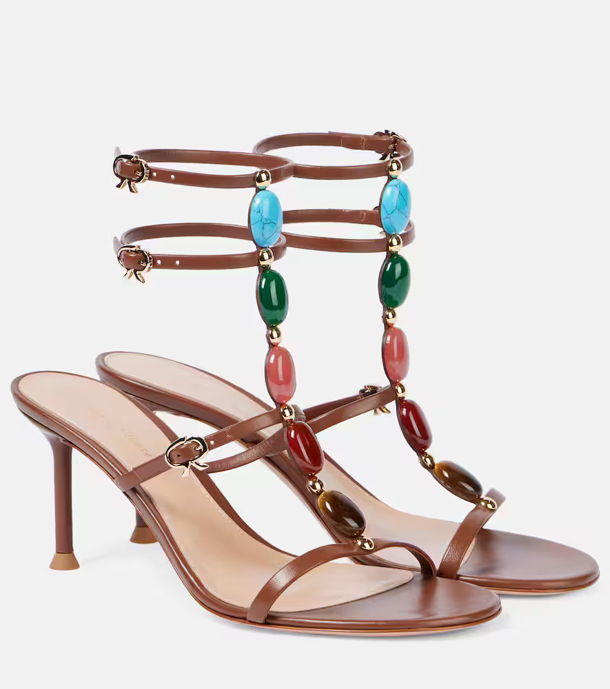 Gianvito Rossi Shanti 70 embellished leather sandals | Mytheresa (US/CA)