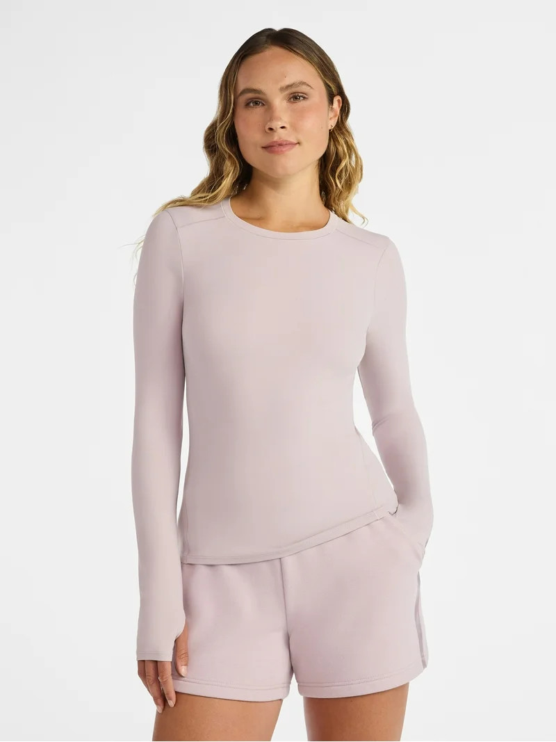 Avia Women's and Women’s Plus SoftSculpt Tee with Long Sleeves, Sizes XS-4X | Walmart (US)