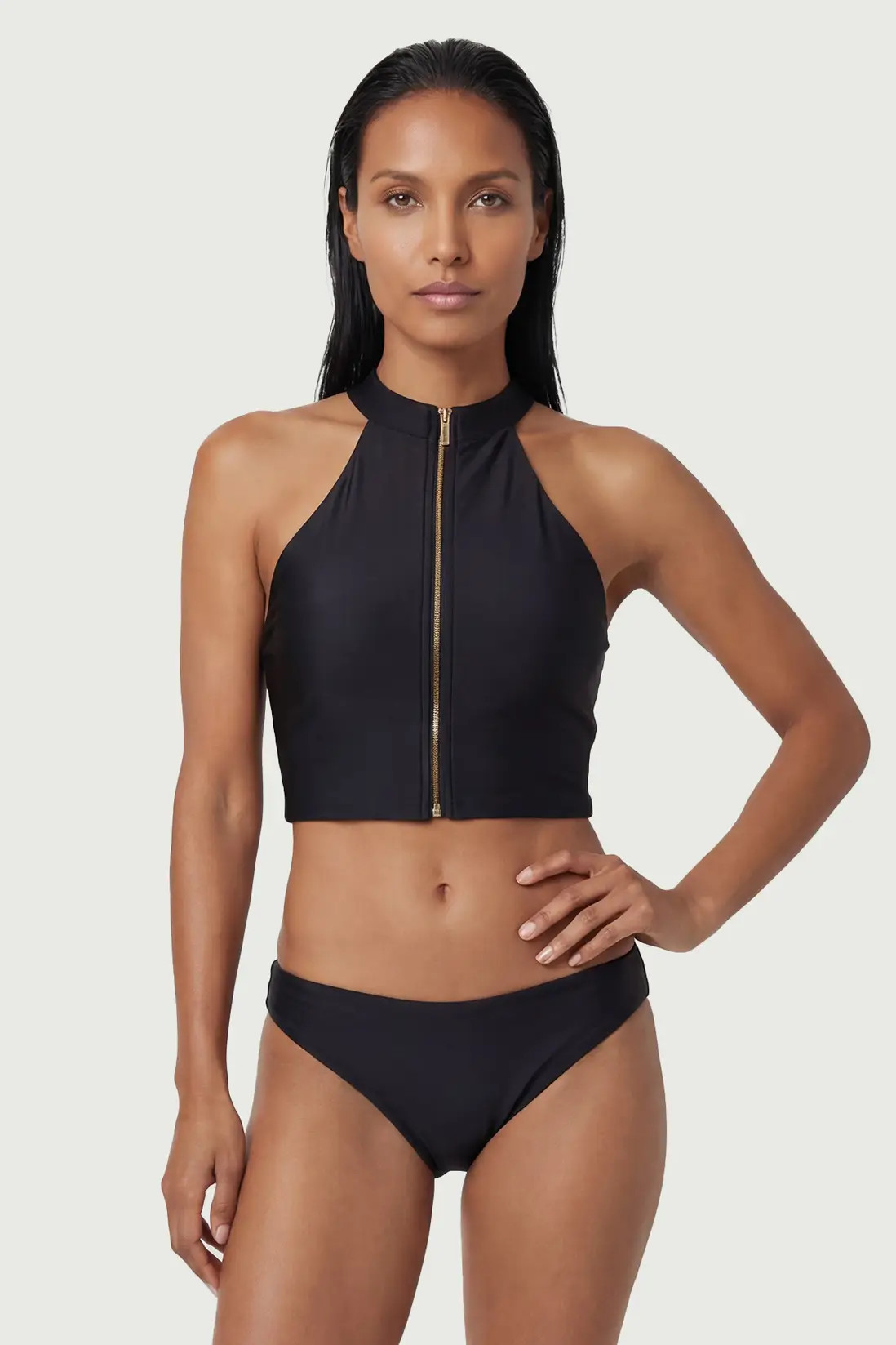 Black High Waist Bikini Bottoms | Karen Millen | Karen Millen