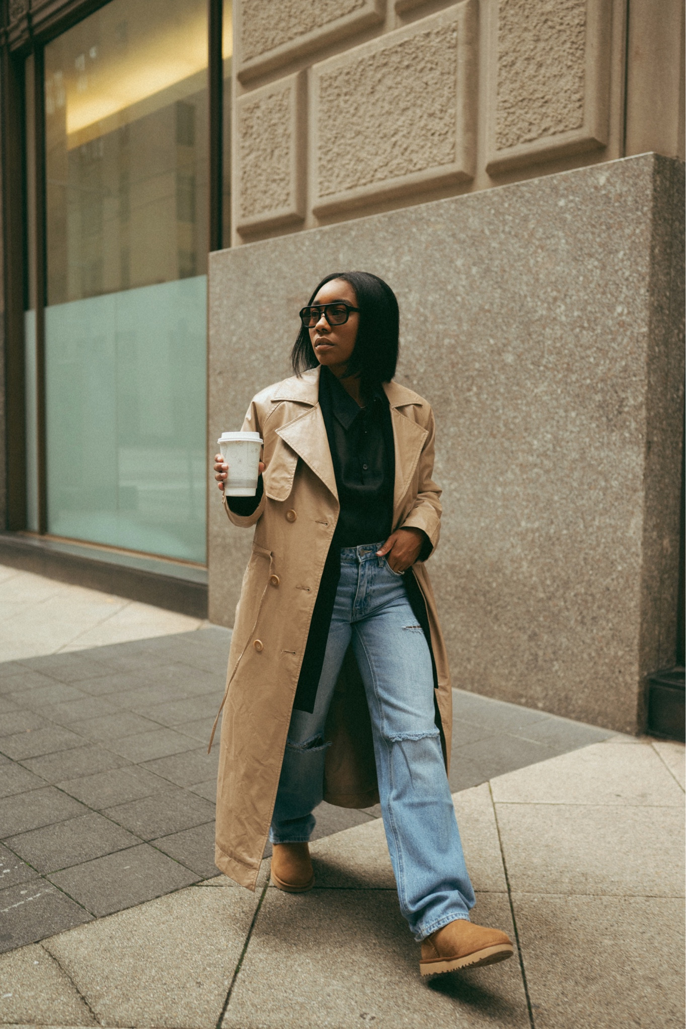 Nordstrom finds: $48 trench, black blazer and sheer button top, low top Uggs, and destroyed denim 

#LTKshoecrush #LTKsalealert #LTKstyletip