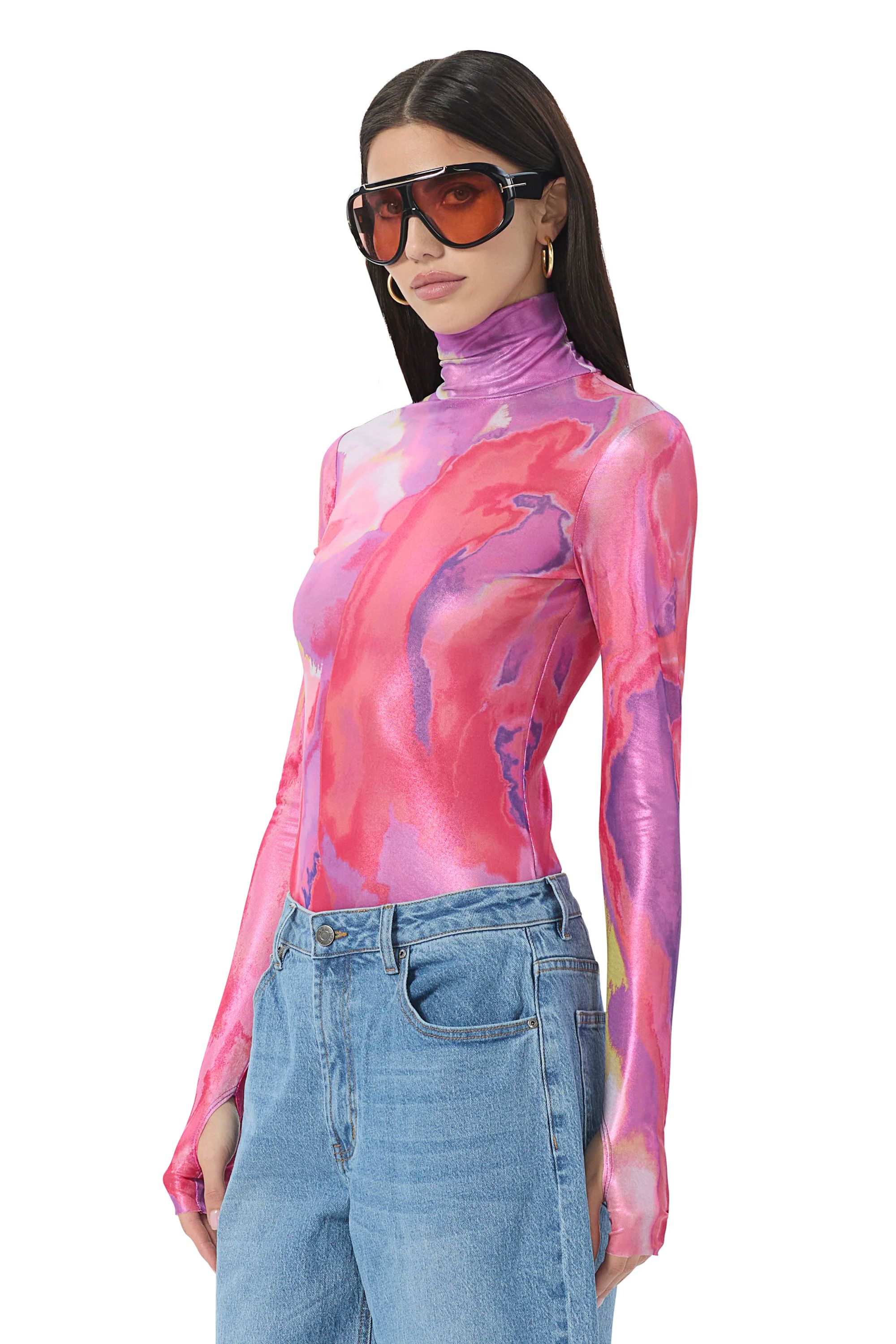 Zadie Metallic Top - Painted Orchid | ShopAFRM
