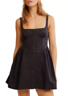Free People Women's Astrid Minidress, Black, Large | Belk