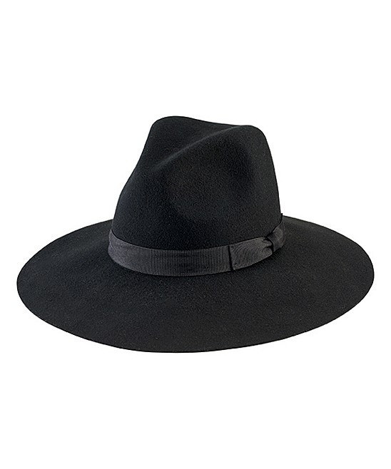 San Diego Hat Company Women's Fedoras - Black Wide-Brim Fedora | Zulily