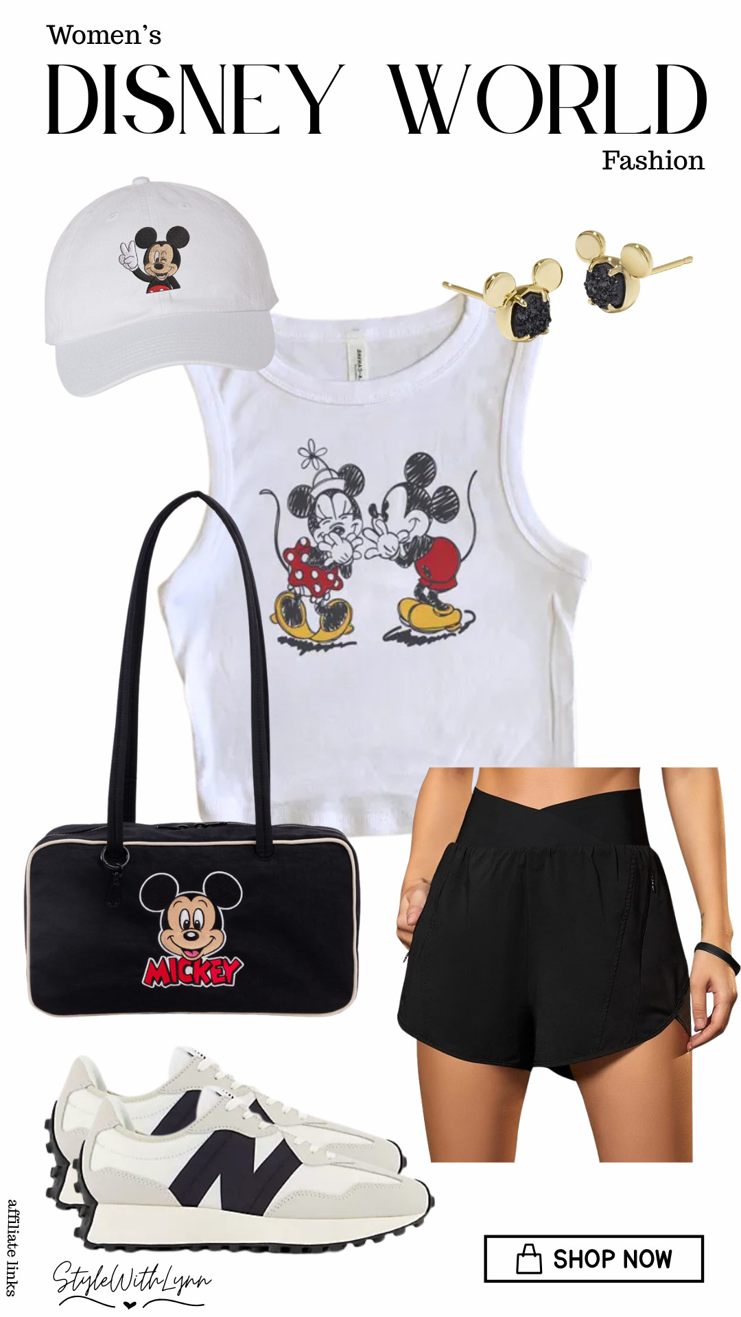 Beat the Florida heat in this cute and comfy Mickey Mouse inspired outfit.  From the cropped tank top to the athletic shorts, the perfect combo for summers at Disney World.

#DisneyBaggu #NewBalance #MickeyMouseOutfitInspo #DisneyOOTD 

 #LTKootd #LTKTravel
