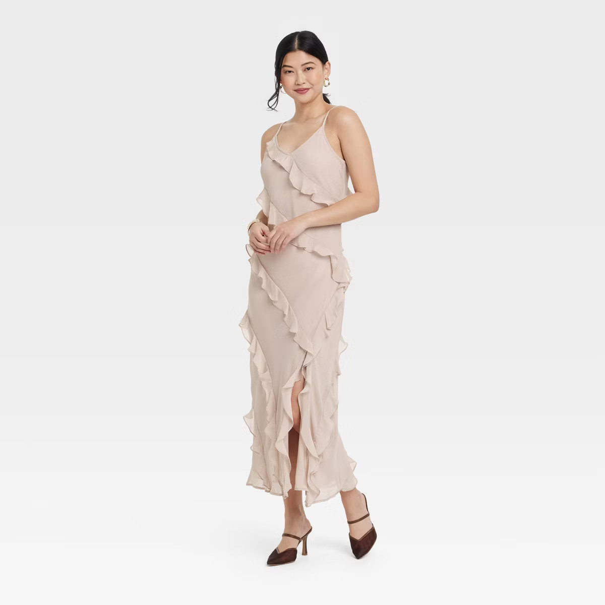 Women's Ruffle Maxi Slip Dress - A New Day™ | Target