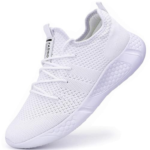 YITUHIO White Tennis Shoes for Womens Lightweight Running Shoes Mesh Workout Gym Sneakers Womens White Size 9.5 | Amazon (US)