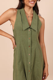 Rose Collared Mini Dress - Olive Corduroy | Petal & Pup (US)