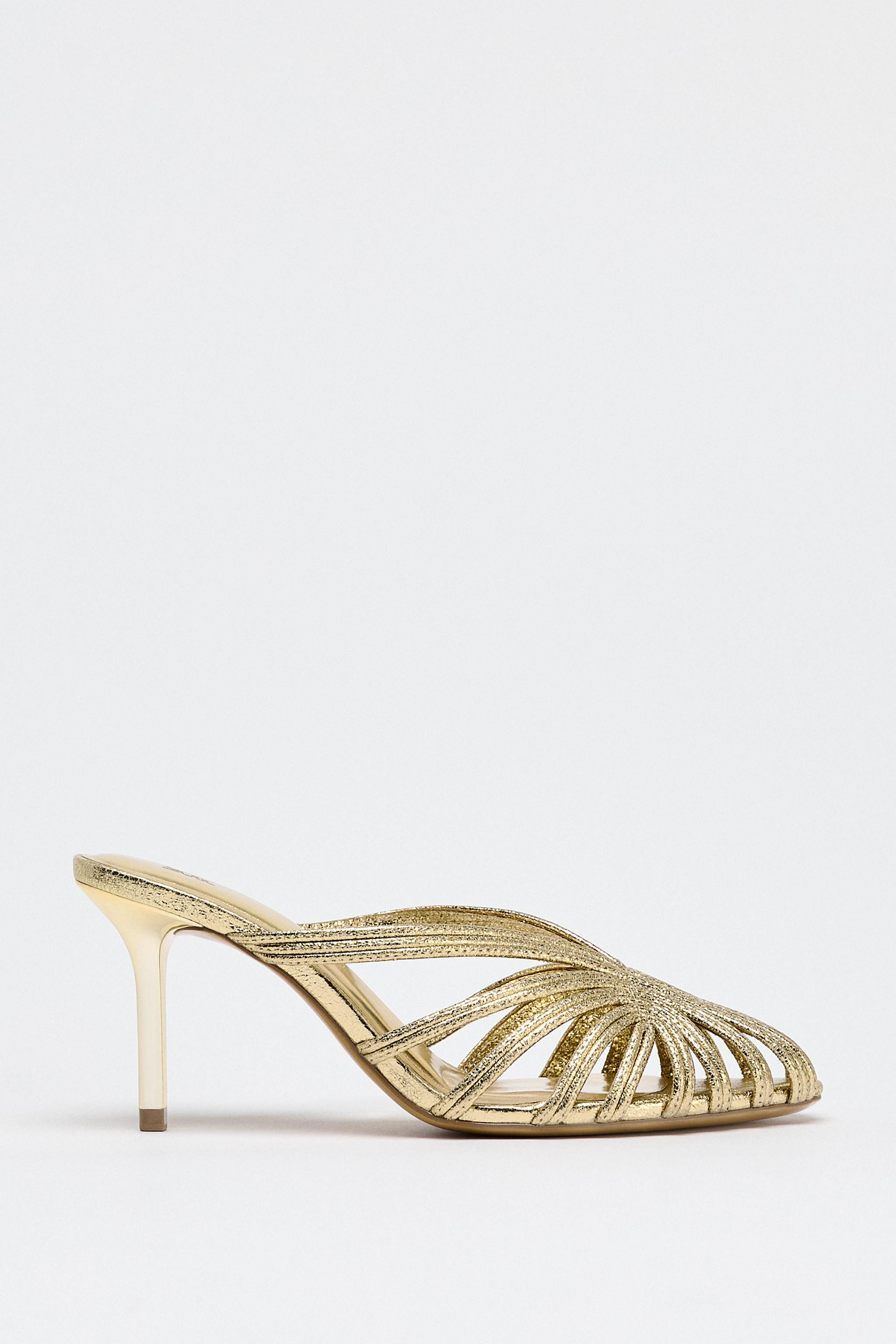 METALLIC STILETTO HEEL SANDALS | Zara UK
