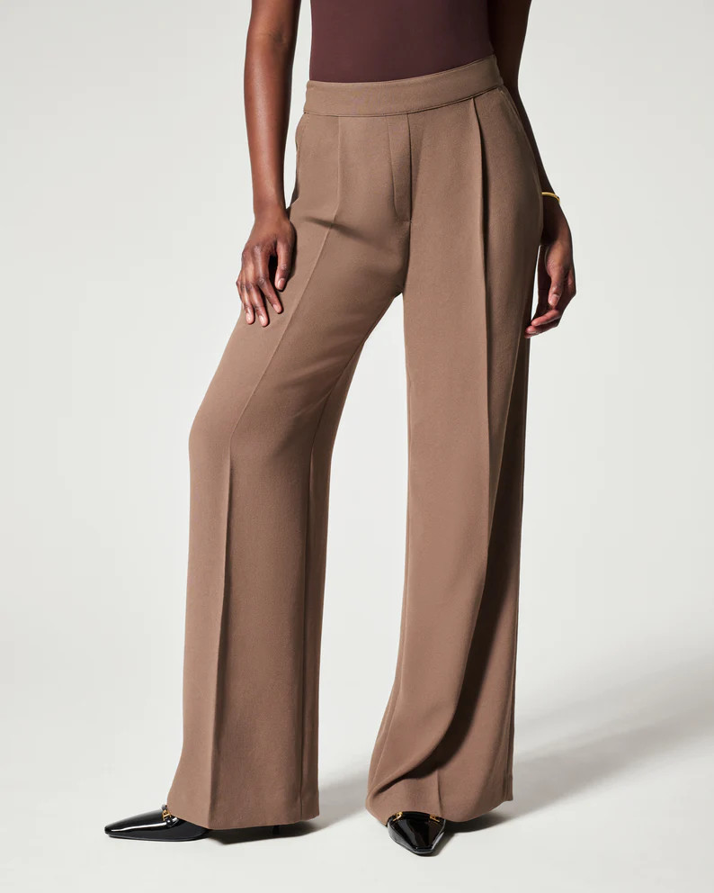 Carefree Crepe Pleated Trouser | Spanx