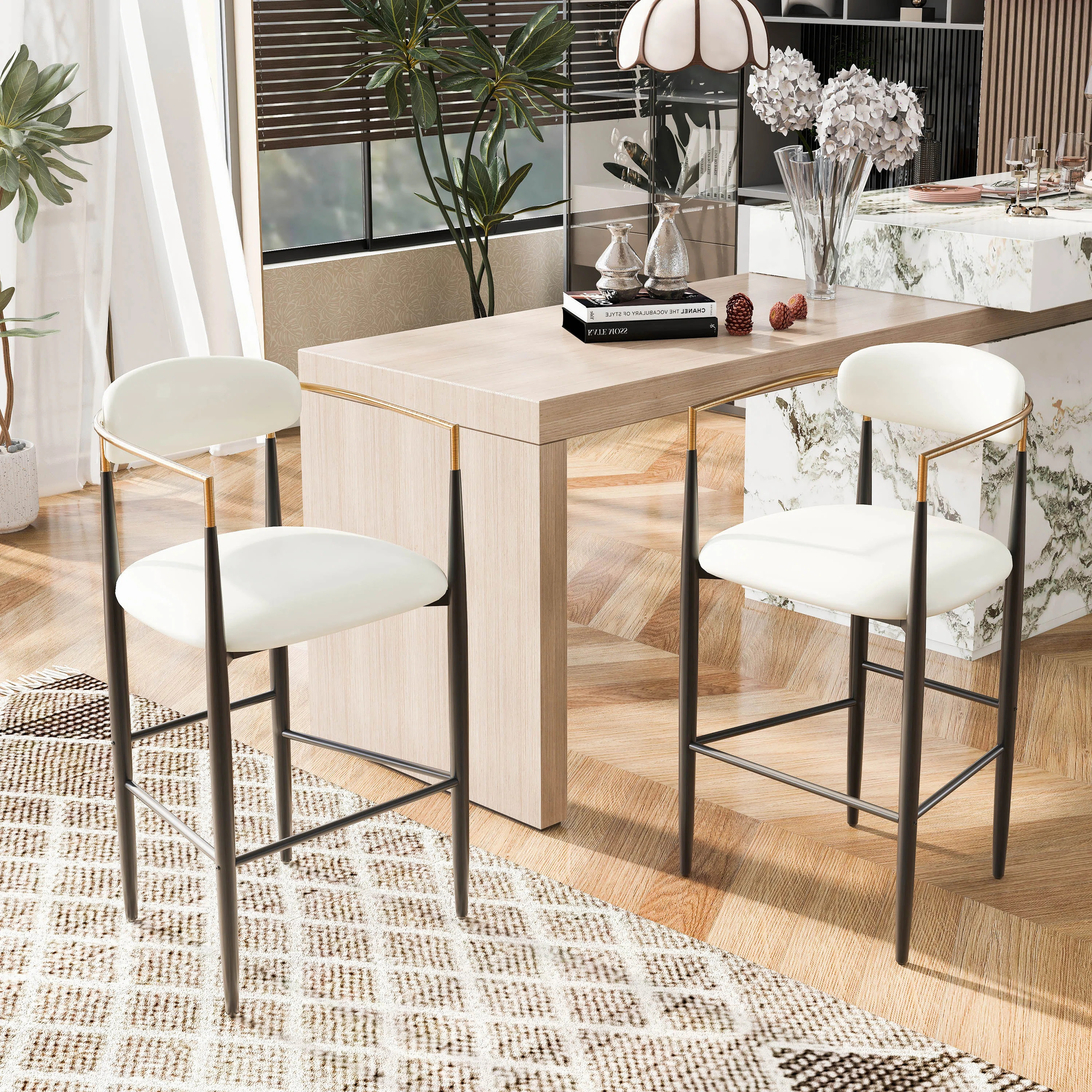 Amen Upholstered Bar Stools (Set of 2) | Wayfair North America