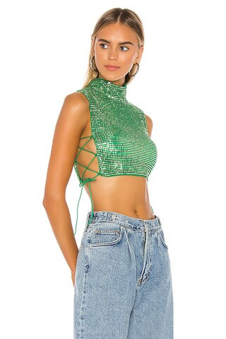 h:ours 21 Crop Top in Green from Revolve.com | Revolve Clothing (Global)
