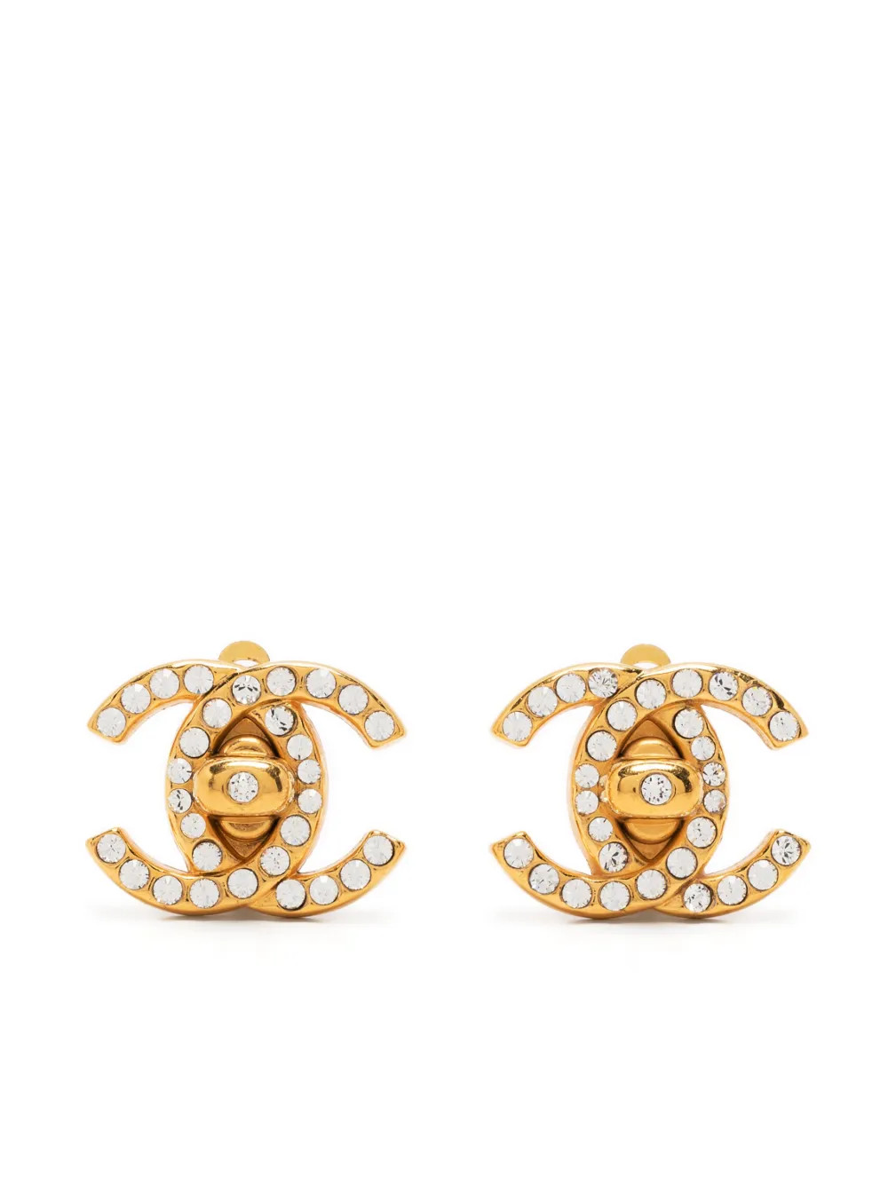 1996 CC Turn-lock clip-on earrings | Farfetch Global