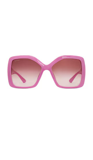 Square Sunglasses in Shiny Solid Pink | Revolve Clothing (Global)