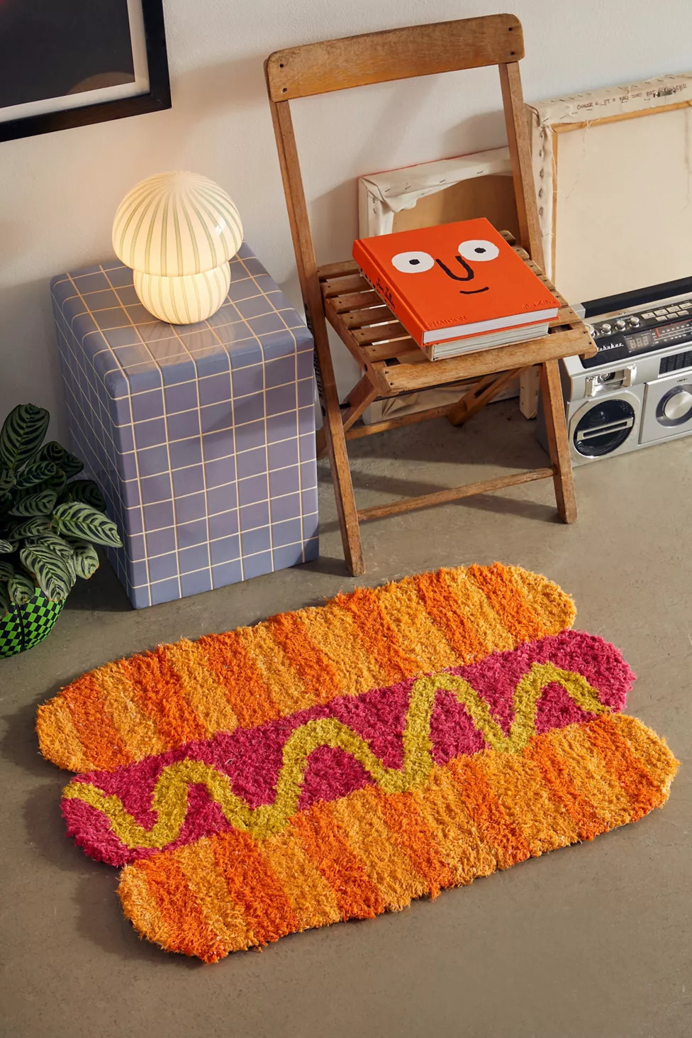 Shaped Hot Dog Rug | Urban Outfitters (US and RoW)