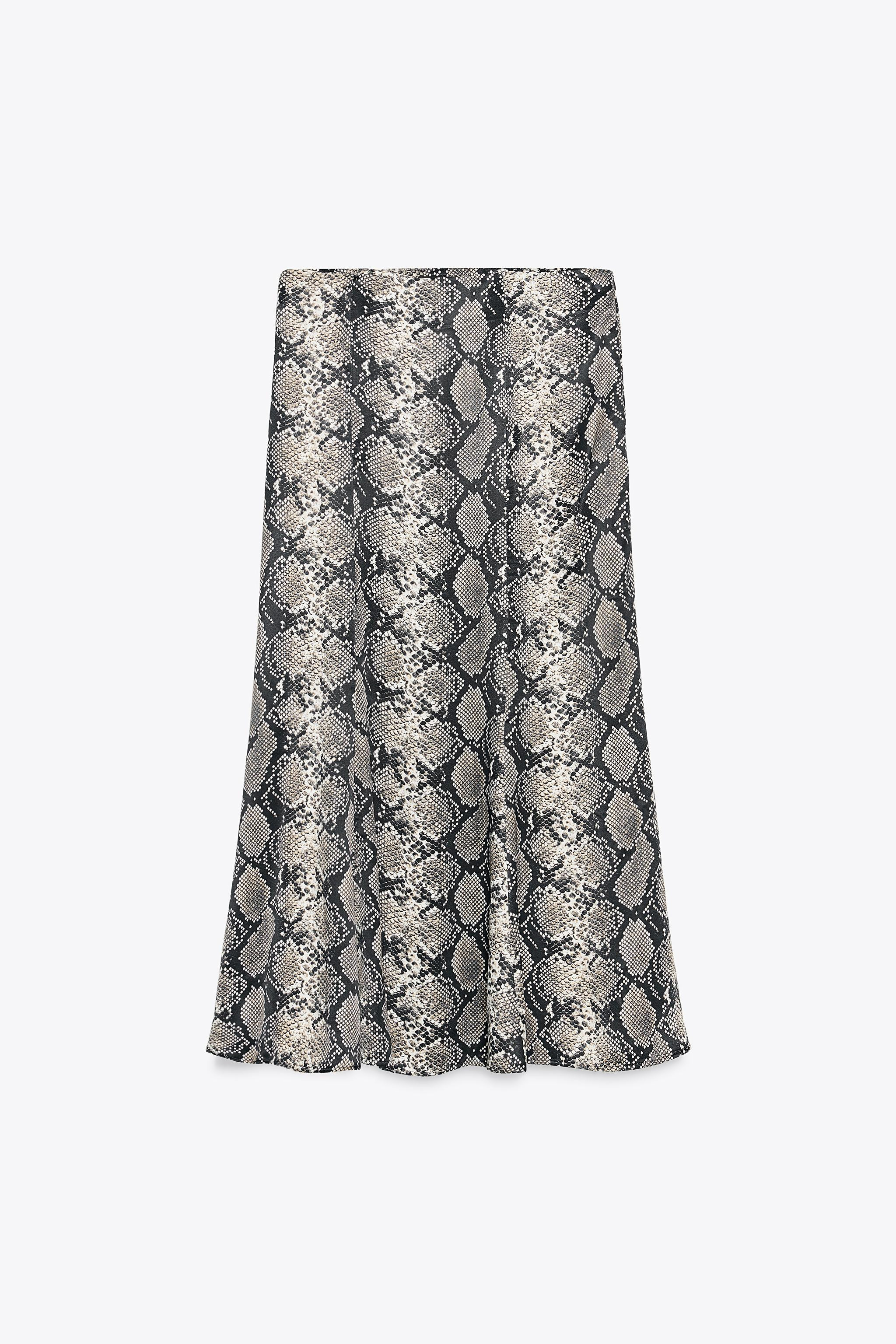 ANIMAL PRINT SATIN MIDI SKIRT | Zara US